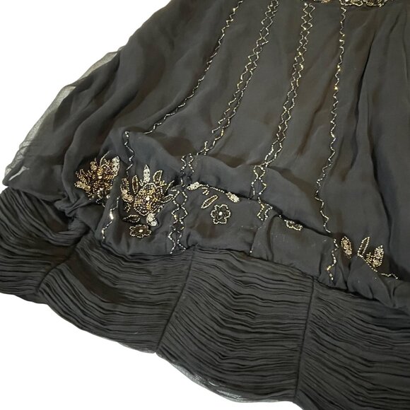 Adrianna Papell Black Beaded Halter Dress Size 12 Tags attached - Picture 10 of 15